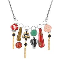 Колье TARATATA, Etincelle, смола, слюдяной порошок, бусины, гематит, TT-W25-08112-10M серебристый